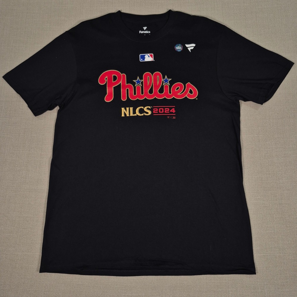 Fanatics Philadelphia Phillies NLCS 2024 Mens Black T-Shirt Size L MLB NWOT